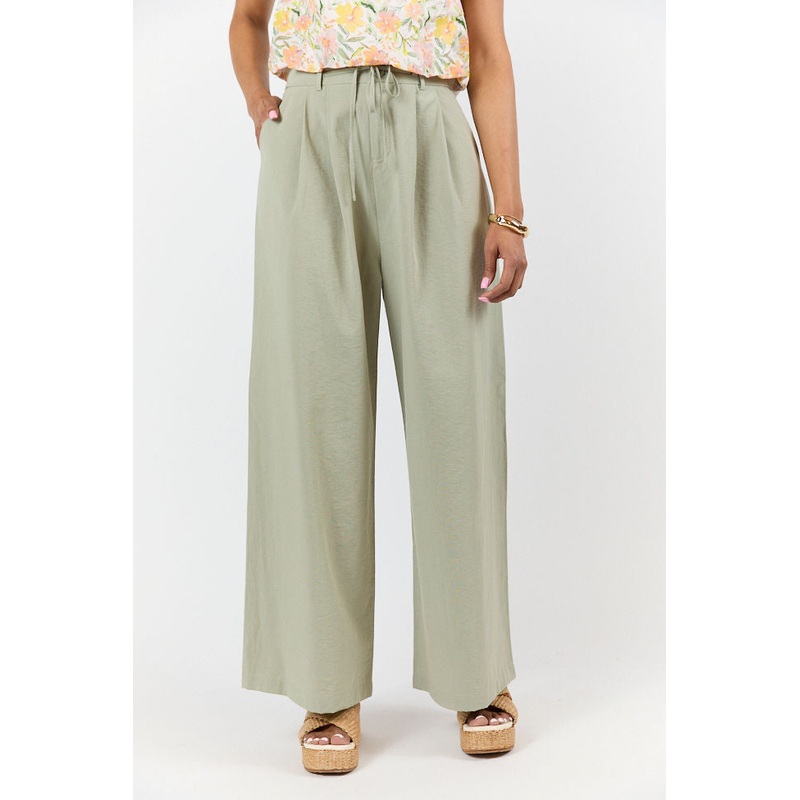 True Bliss Sage Pull On Wide Leg Trousers FINAL SALE