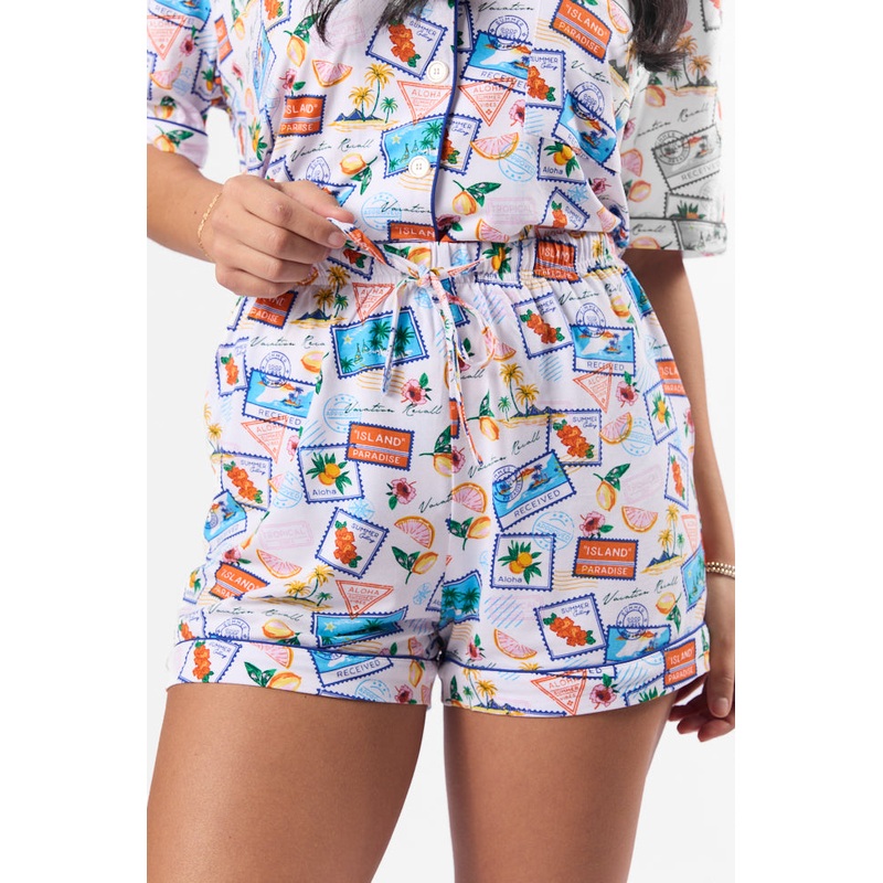 Under the Stars Postcards Pajama Shorts
