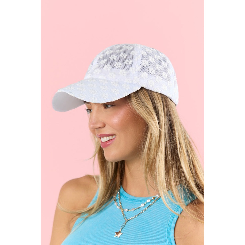 White Eyelet Hat