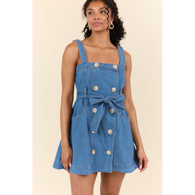 Bless Your Heart Button Denim Dress
