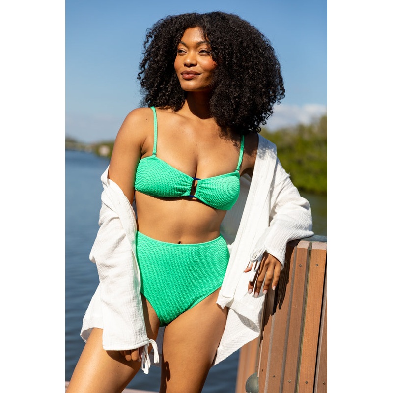 Crystal Clear Green Textured Bikini Top FINAL SALE