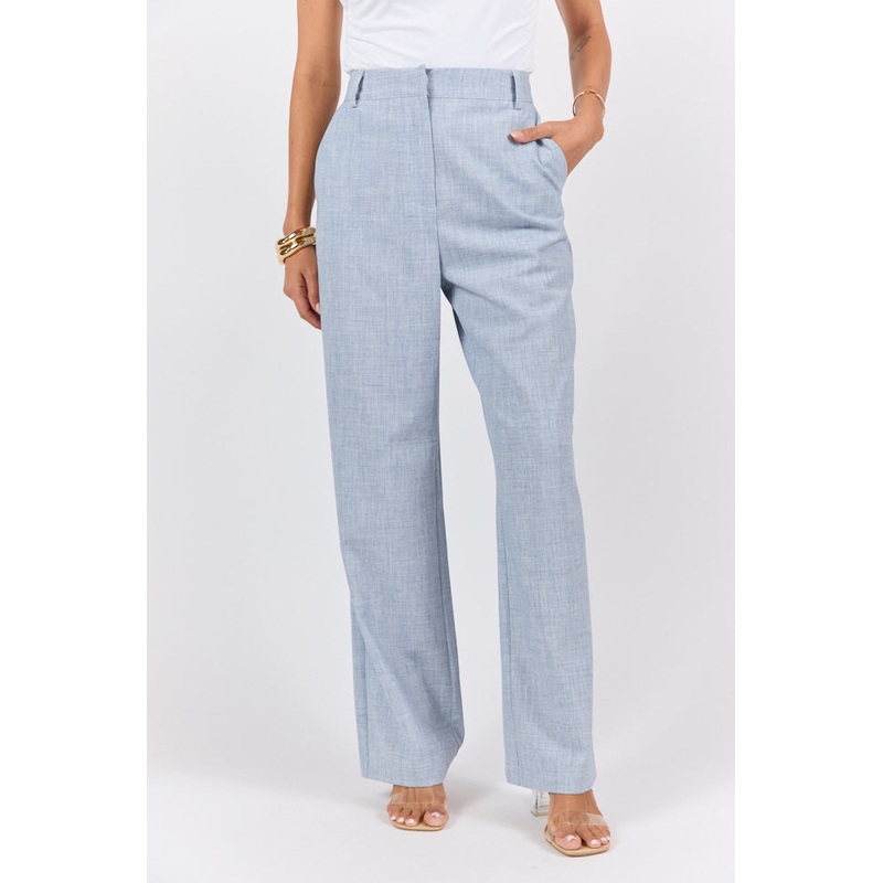 Effortless Style Chambray Woven Trousers