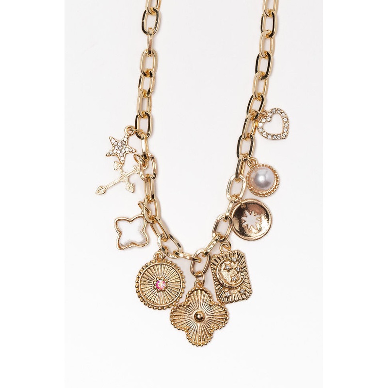 Gold Multi Charm Necklace