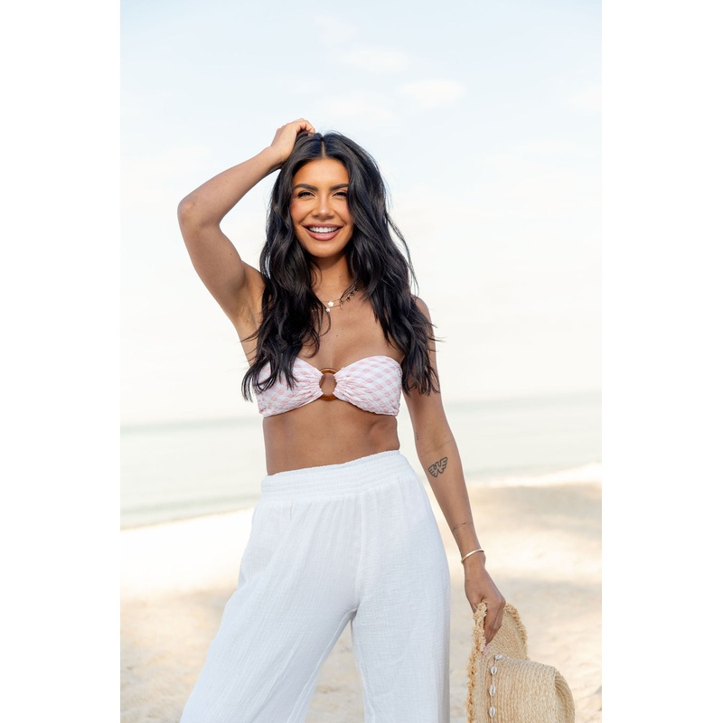 Golden Isle Pink Textured Ring Bikini Top FINAL SALE