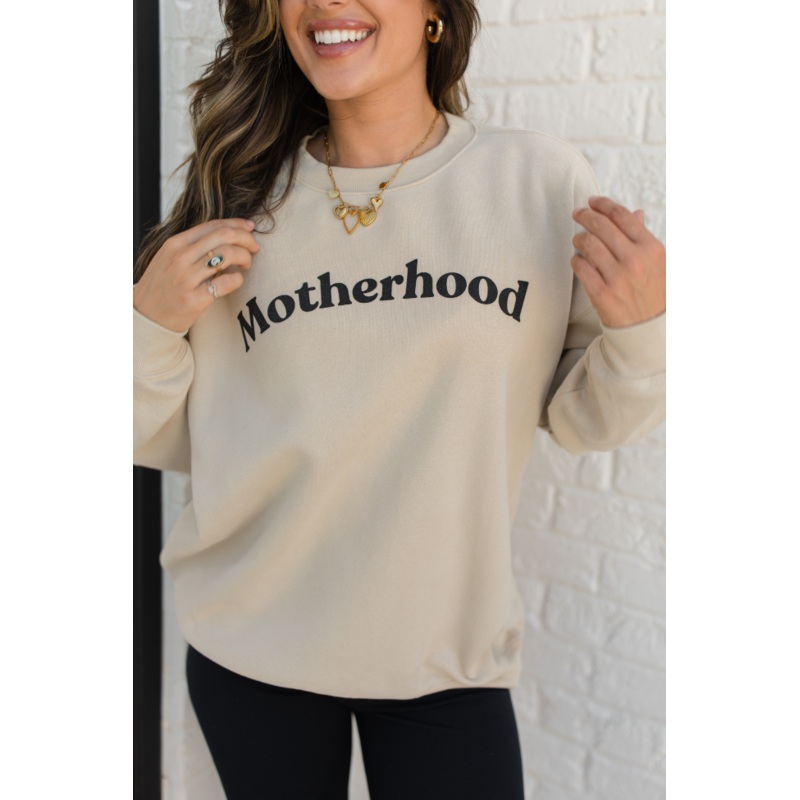 Motherhood Cream Graphic Sweatshirt