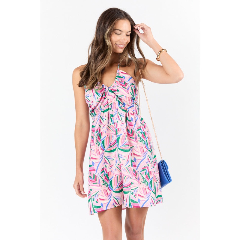 Remember Us Multi Printed Mini Halter Dress