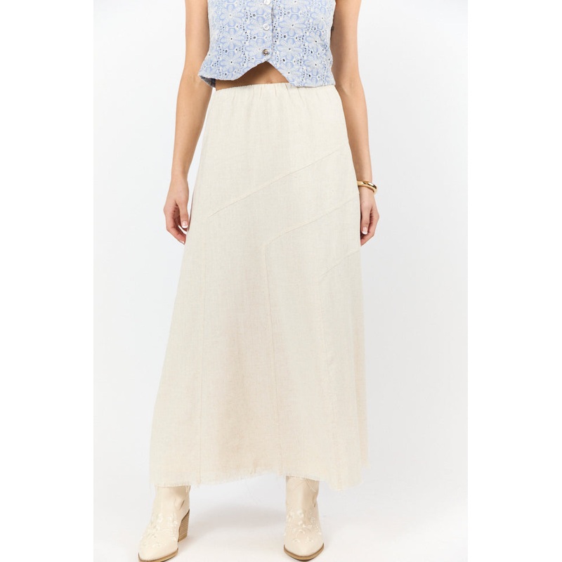 Simple As That Linen Blend Maxi Skirt