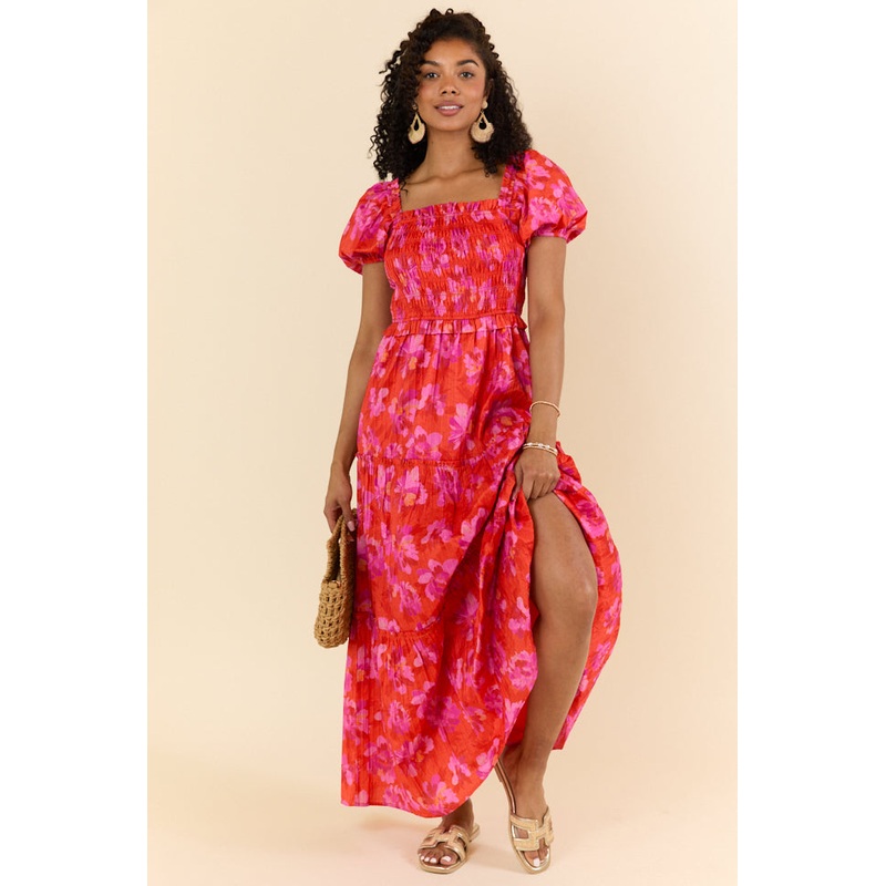Easy To Impress Purple and Orange Maxi Dress