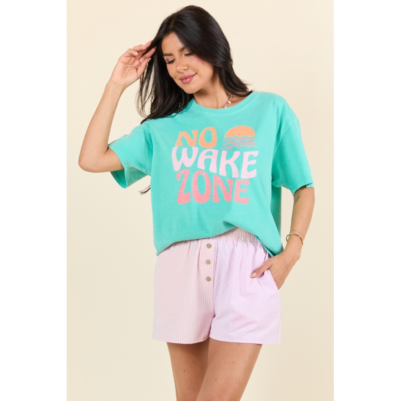 No Wake Zone Mint Graphic Tee