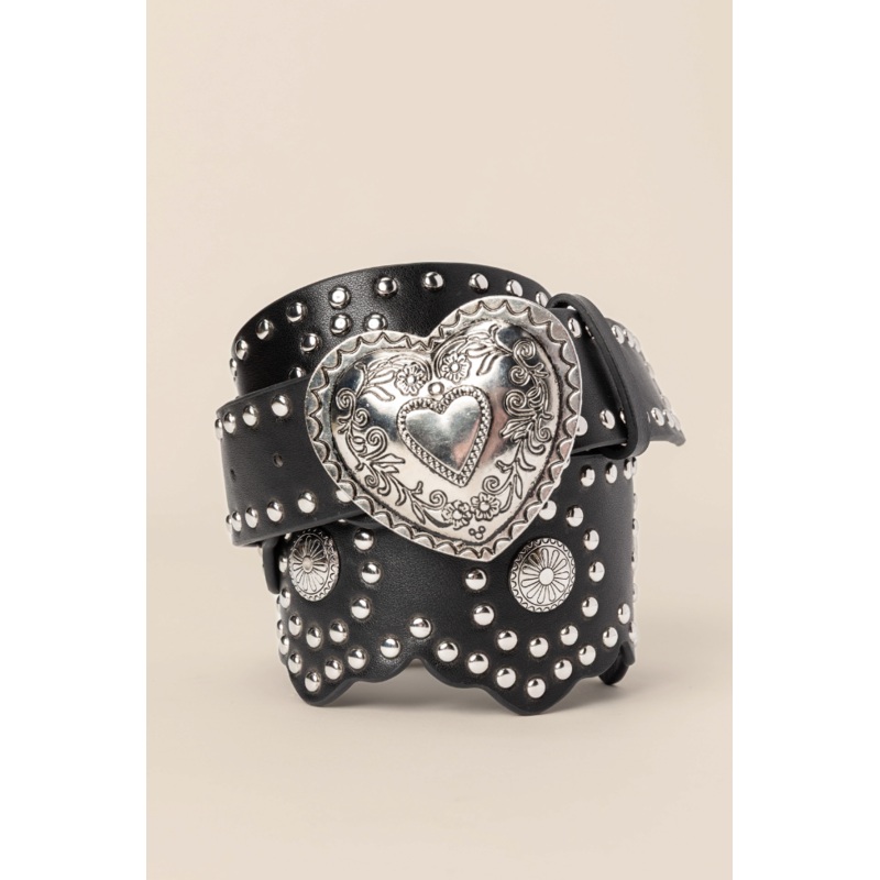 Black Heart Buckle Belt