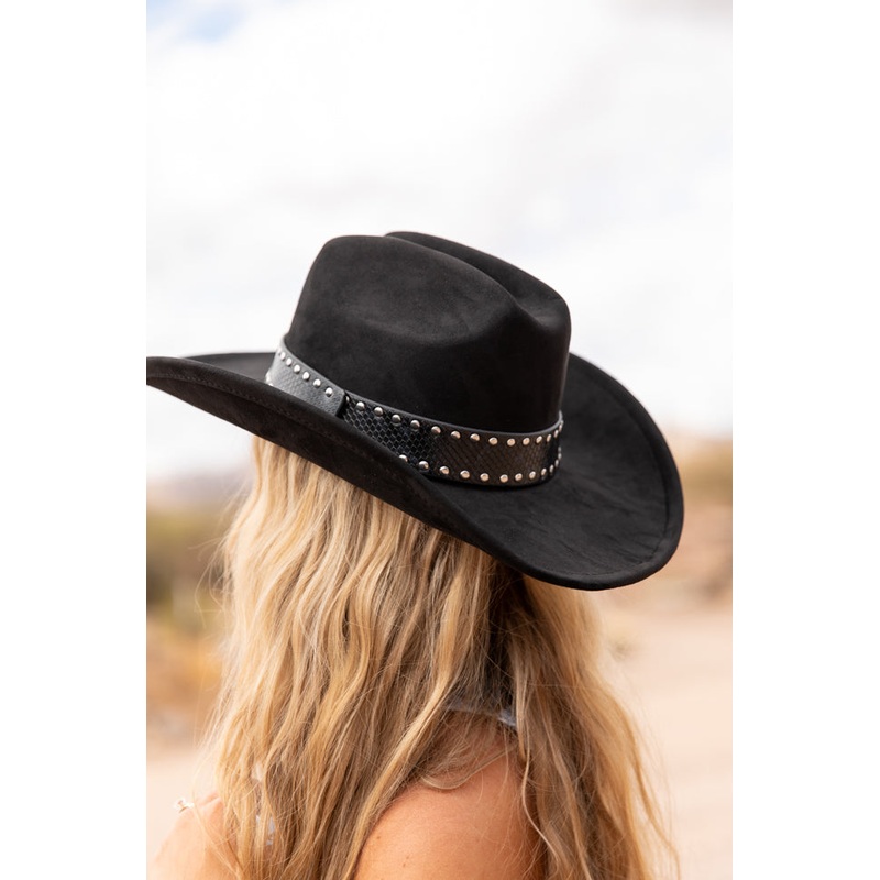 Black Studded Band Cowboy Hat