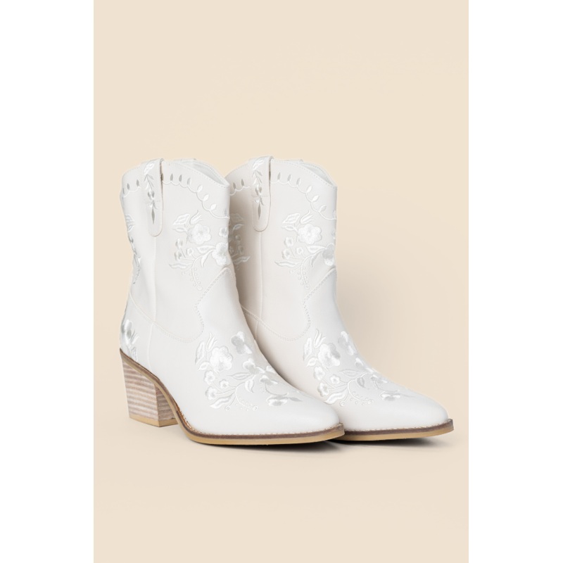 Calico Ivory Floral Booties