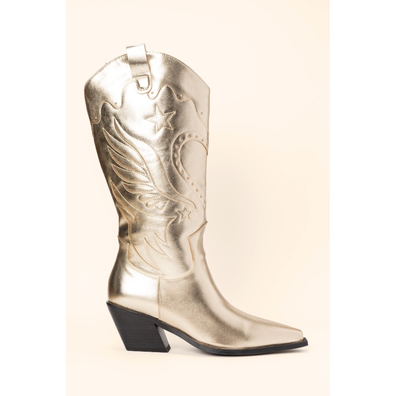 Everlyn Gold Metallic Western Boots