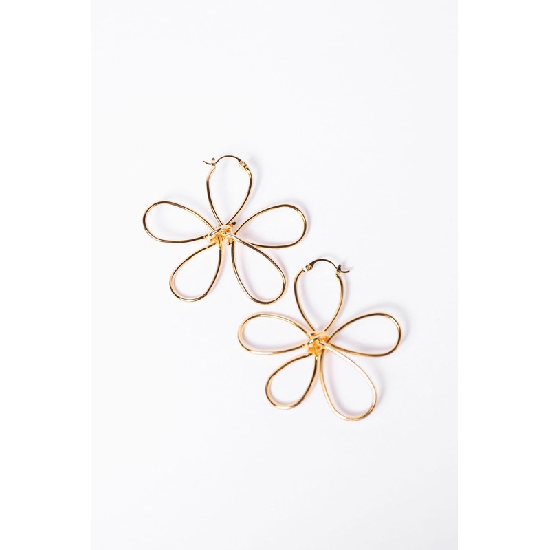 Gold Wire Daisy Earrings