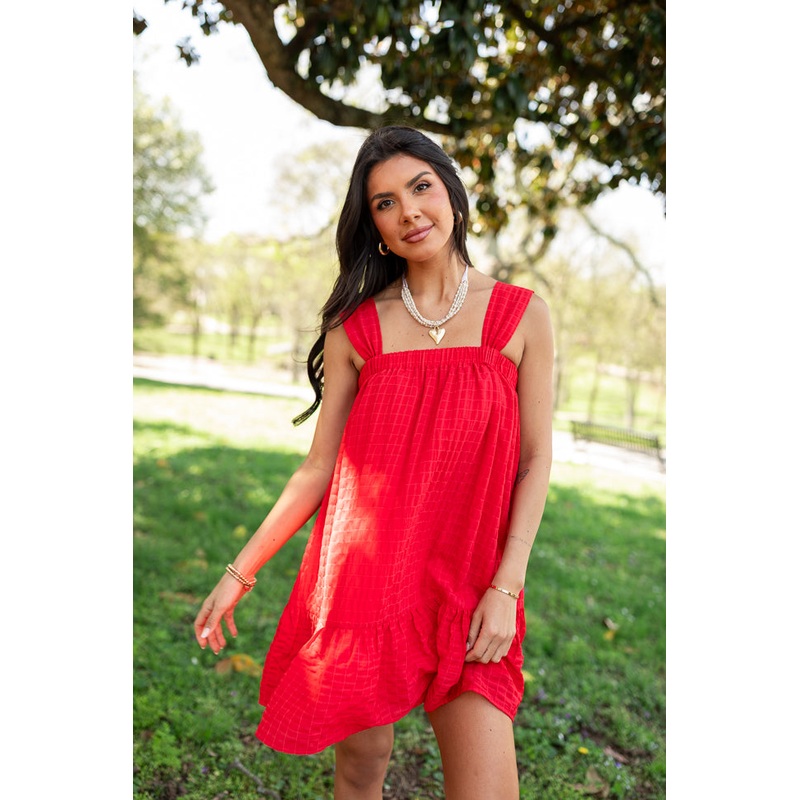 Heart Beats True Red Babydoll Dress