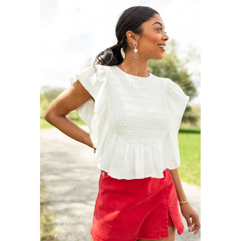 How Far You’ve Come White Smocked Knit Top