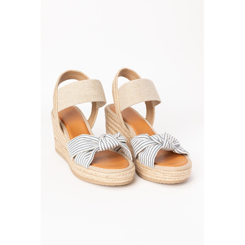 Patton Blue and White Striped Knot Wedges