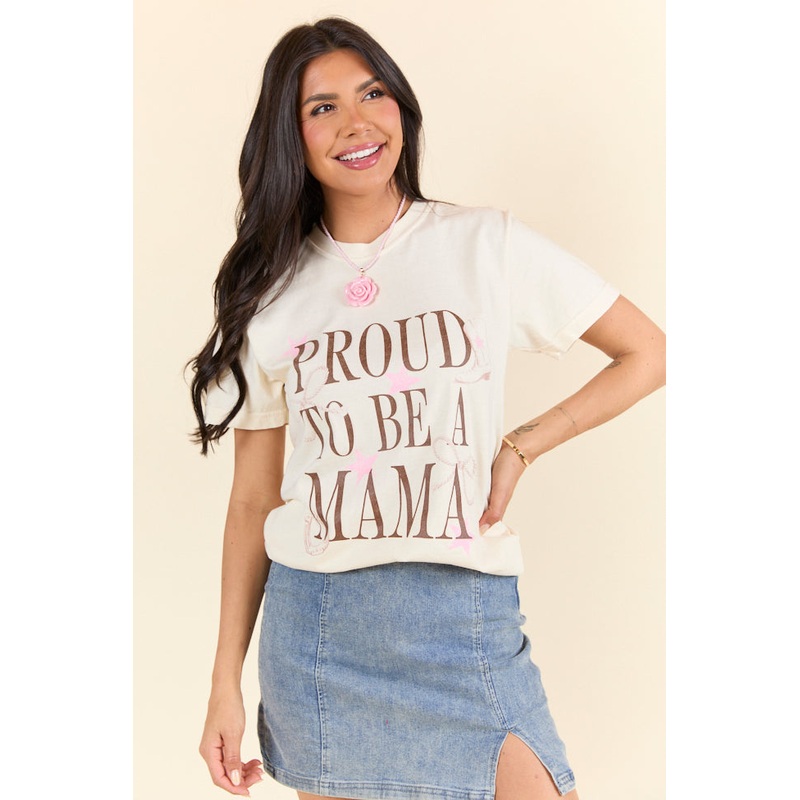 Proud To Be A Mama Western Ivory Graphic Tee