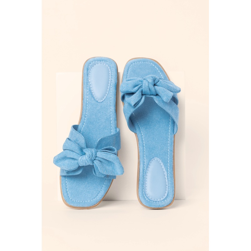 Reagan Denim Bow Sandals