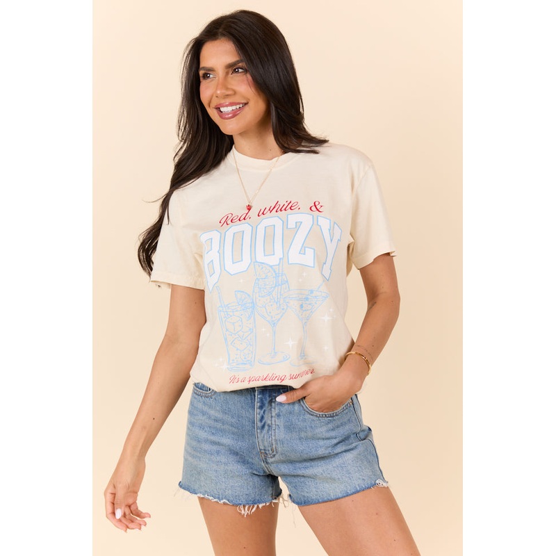 Red, White, & Boozy Ivory Graphic Tee