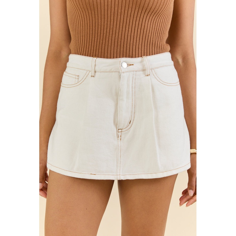 Reverb Radiance White Denim Skort