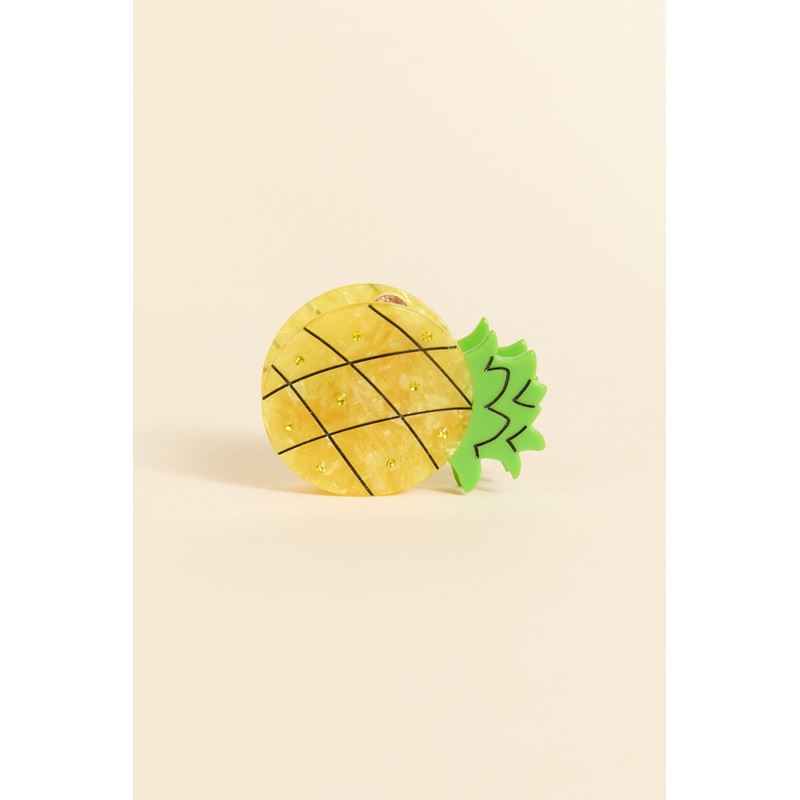 Yellow Pineapple Claw Clip