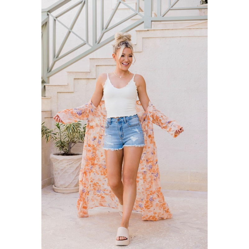 Change The Ending Orange/Purple Floral Kimono FINAL SALE