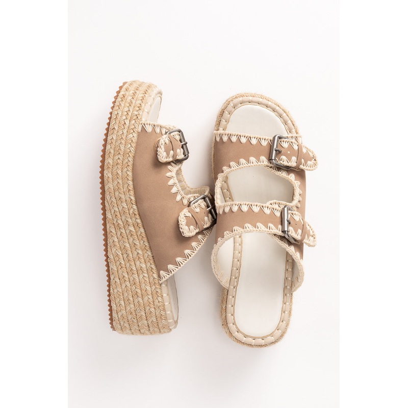 Cora Cedarwood Buckle Platform Sandals