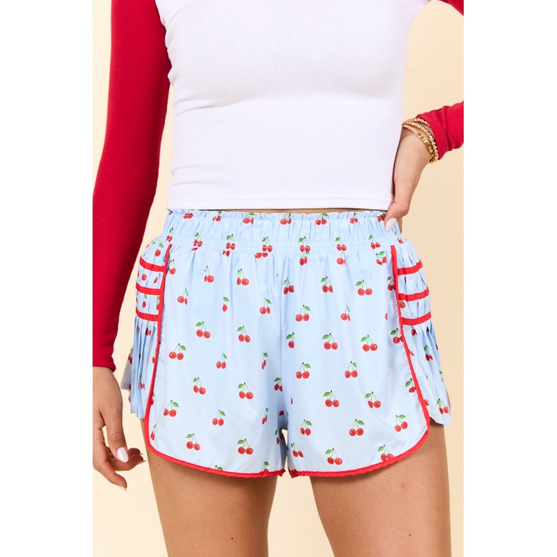 Double Or Nothing Blue Cherry Active Shorts
