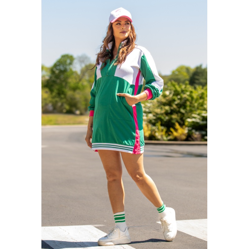 Finish Line Green Casual Long Sleeve Mini Dress