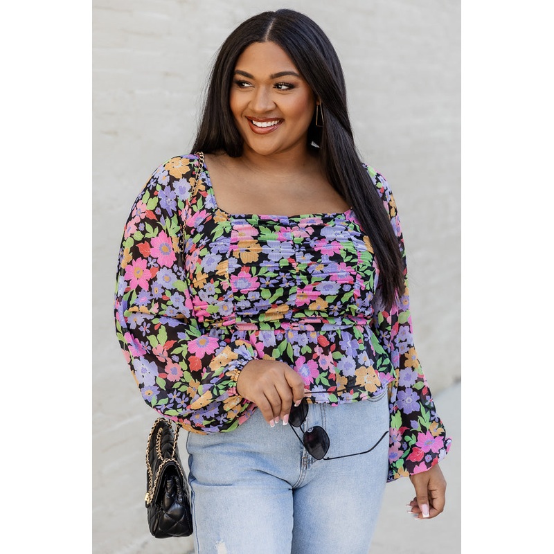 Not Like A Regular Mom Black Floral Blouse FINAL SALE