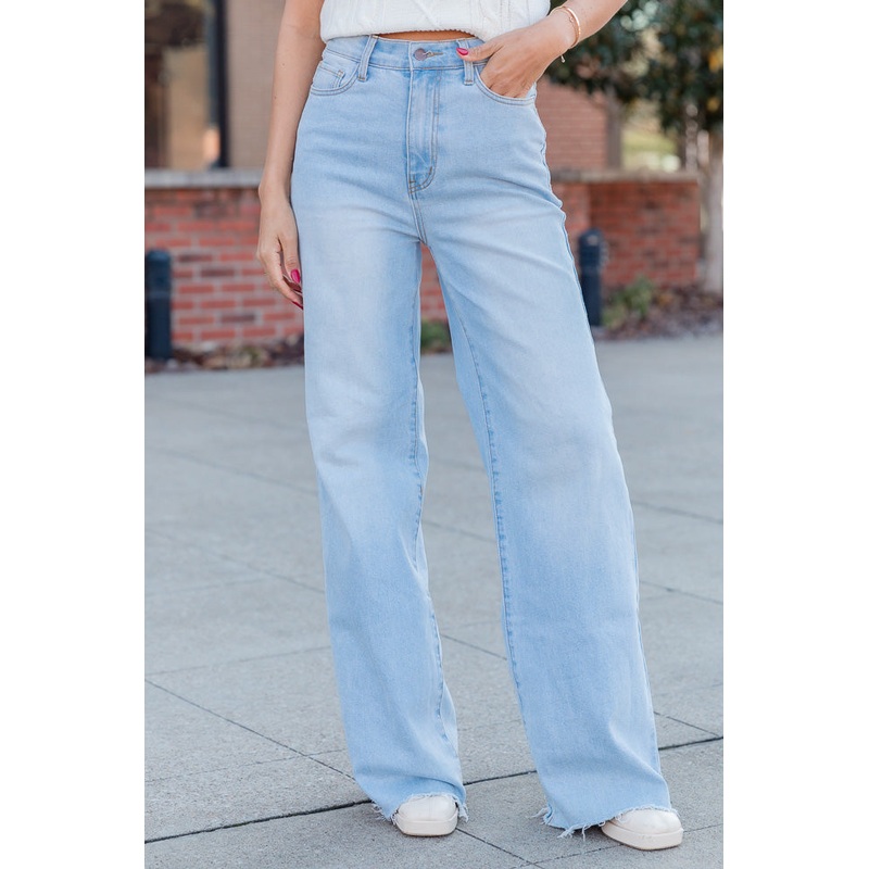 Caroline Light Wash Wide Leg Jeans FINAL SALE