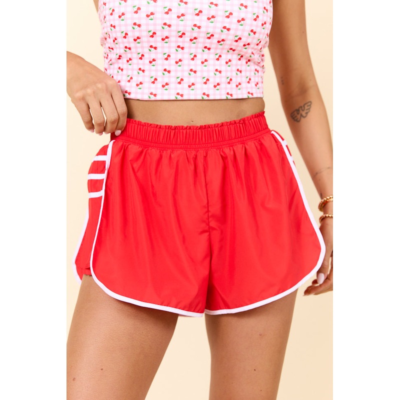 Double Or Nothing Red Active Shorts