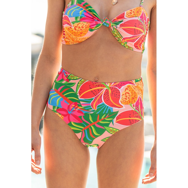 Golden Soul Pink Print Retro Bikini Bottoms FINAL SALE