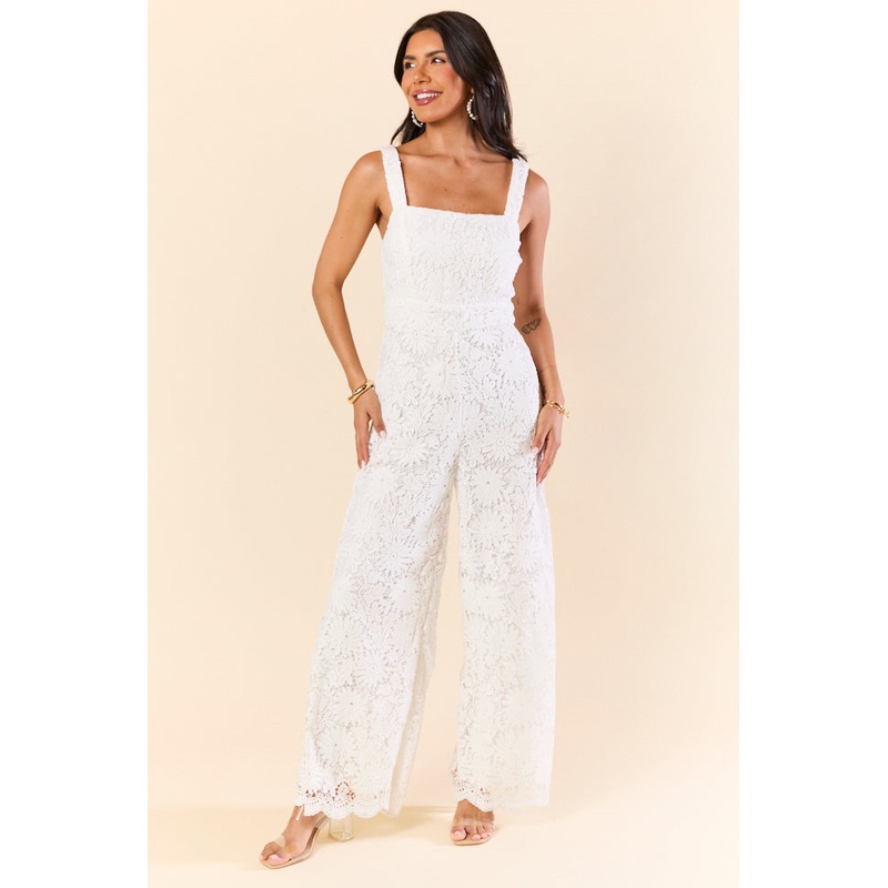 Pure Elegance White Lace Jumpsuit