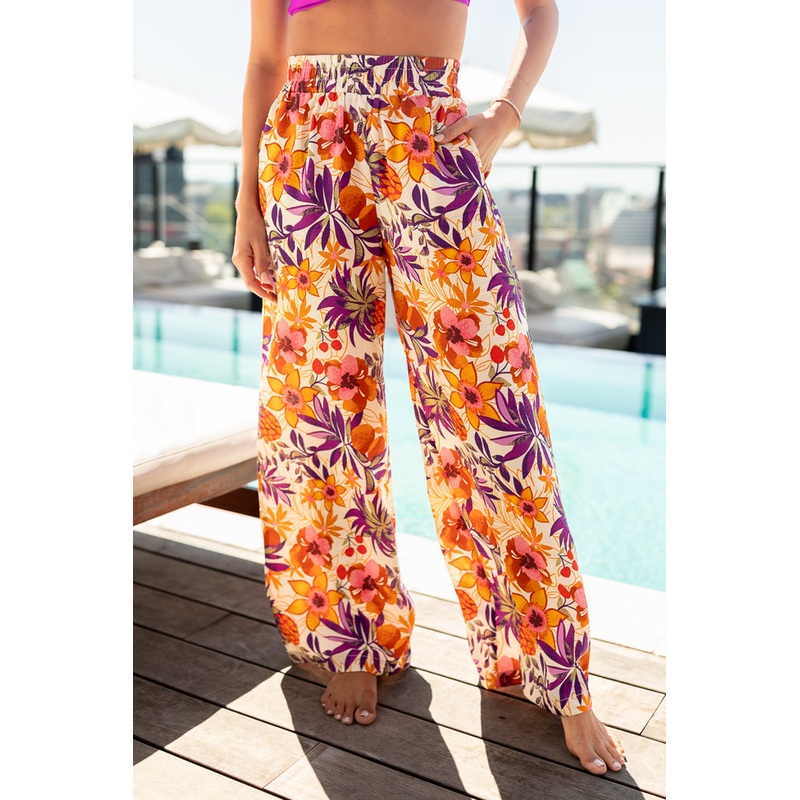 Sea Spray Purple Printed Coverup Pants FINAL SALE