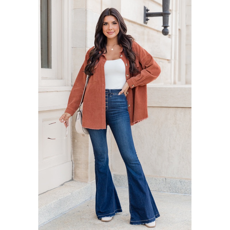 Carry On Camel Corduroy Shacket FINAL SALE