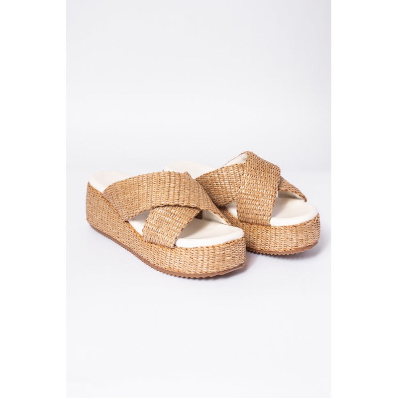 Clementine Camel Cross Platform Sandals