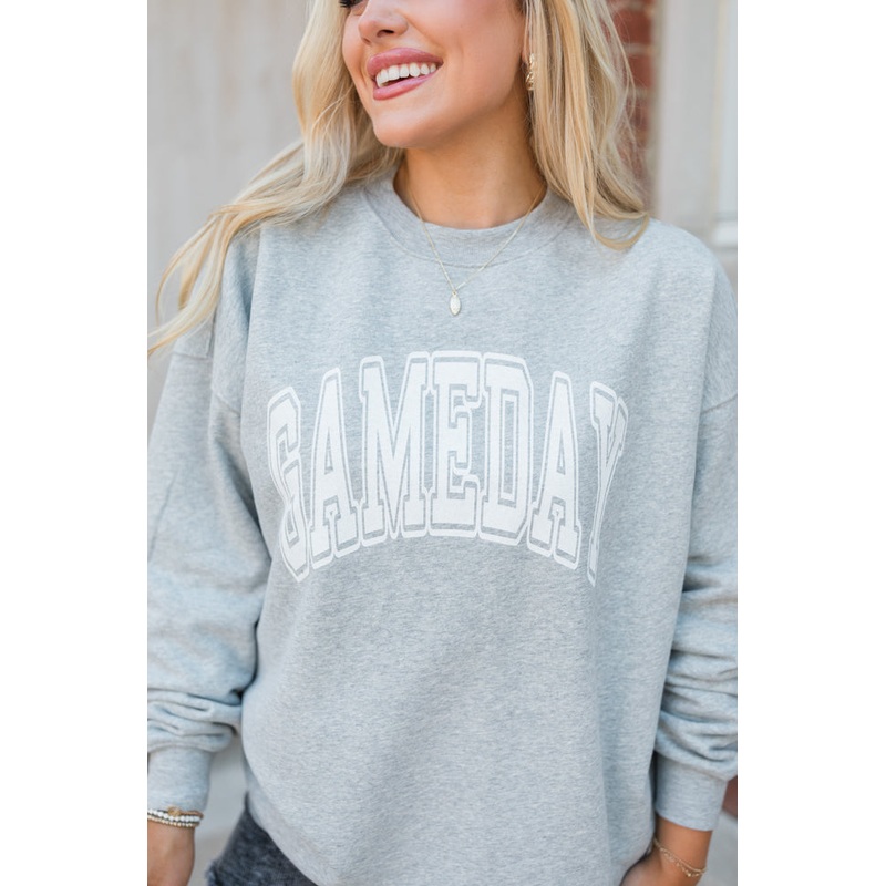 Gameday Block Grey Graphic Sweatshirt