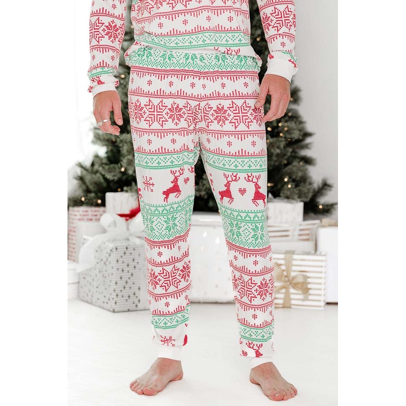 Sleigh All Day Men Red and Green Fair Isle Pajama Pant FINAL SALE