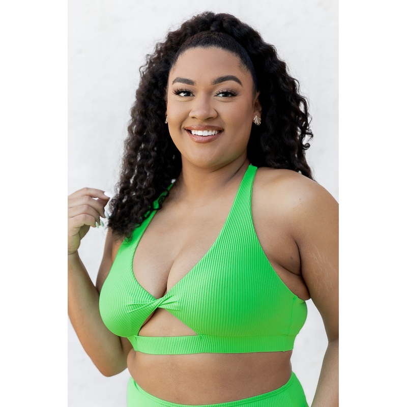 Green with Envy Lime Green Halter Bikini Top FINAL SALE