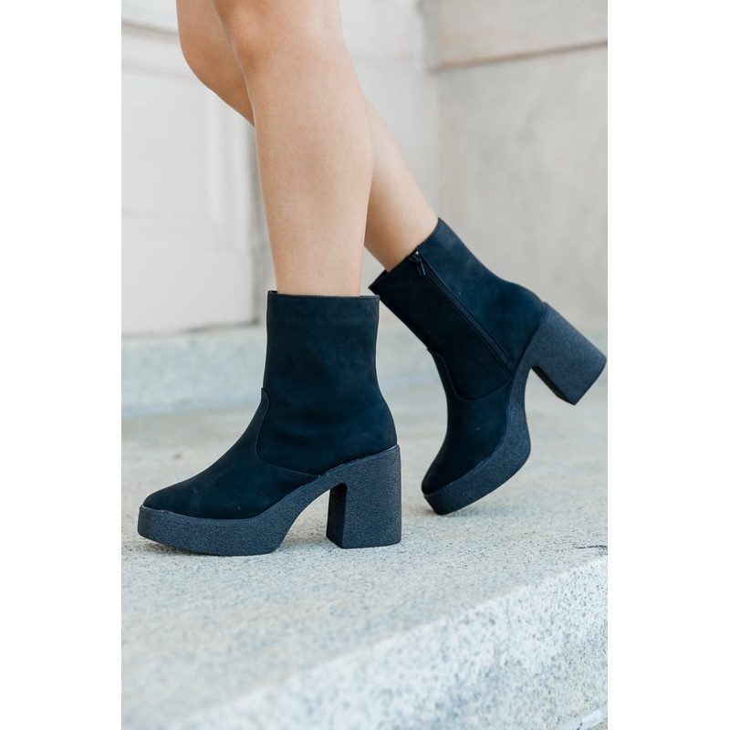 Hilary Black Square Toe Platform Booties FINAL SALE