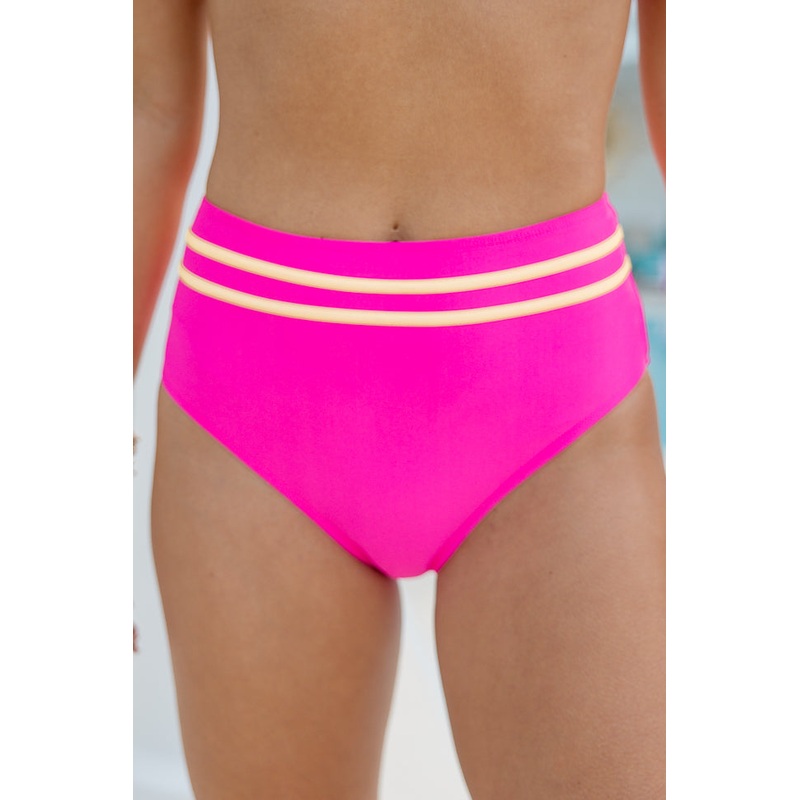 Splash and Smile Pink and Orange Trim Bikini Bottoms FINAL SALE
