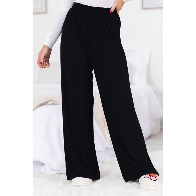 What You Have Black Flowy Lounge Pants FINAL SALE