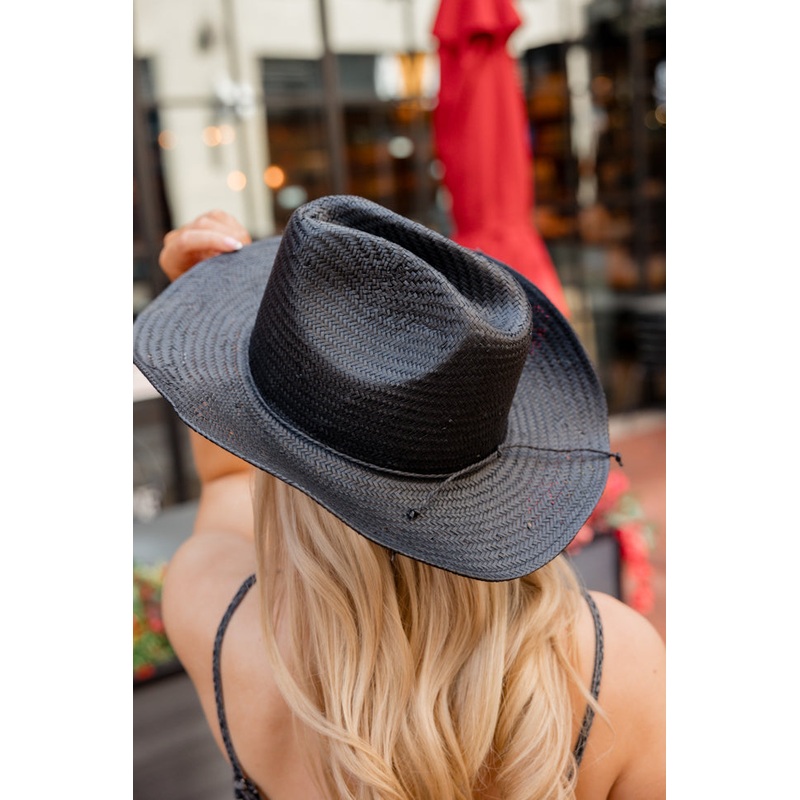 Black Straw Cowboy Hat