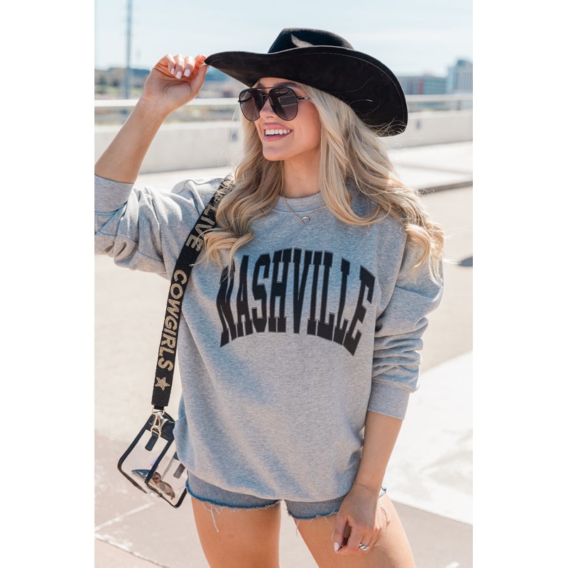 Nashville Light Grey Graphic Sweatshirt