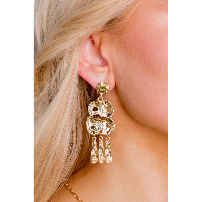 Shiny Gold Hammered Earrings