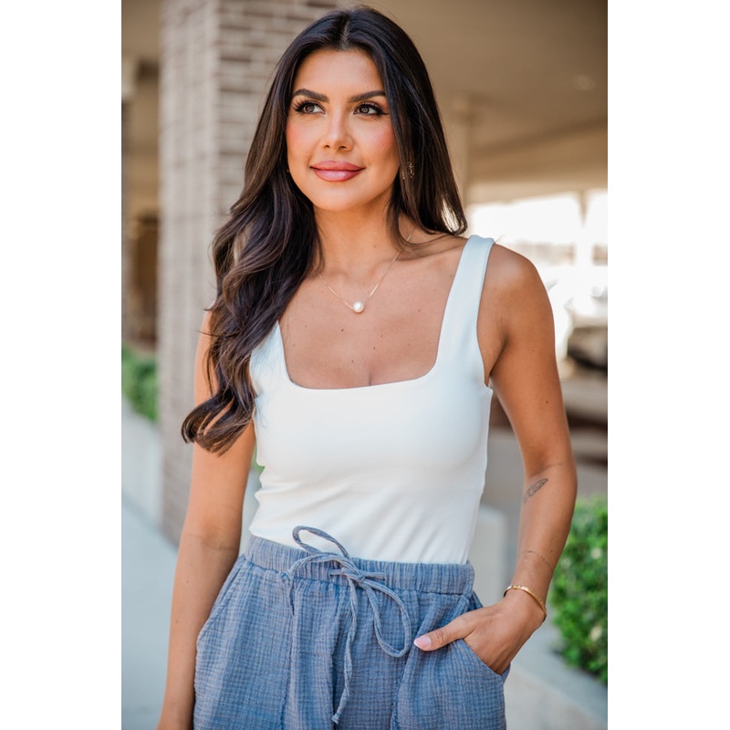 Sweetest Soul Ivory Square Neck Bodysuit FINAL SALE