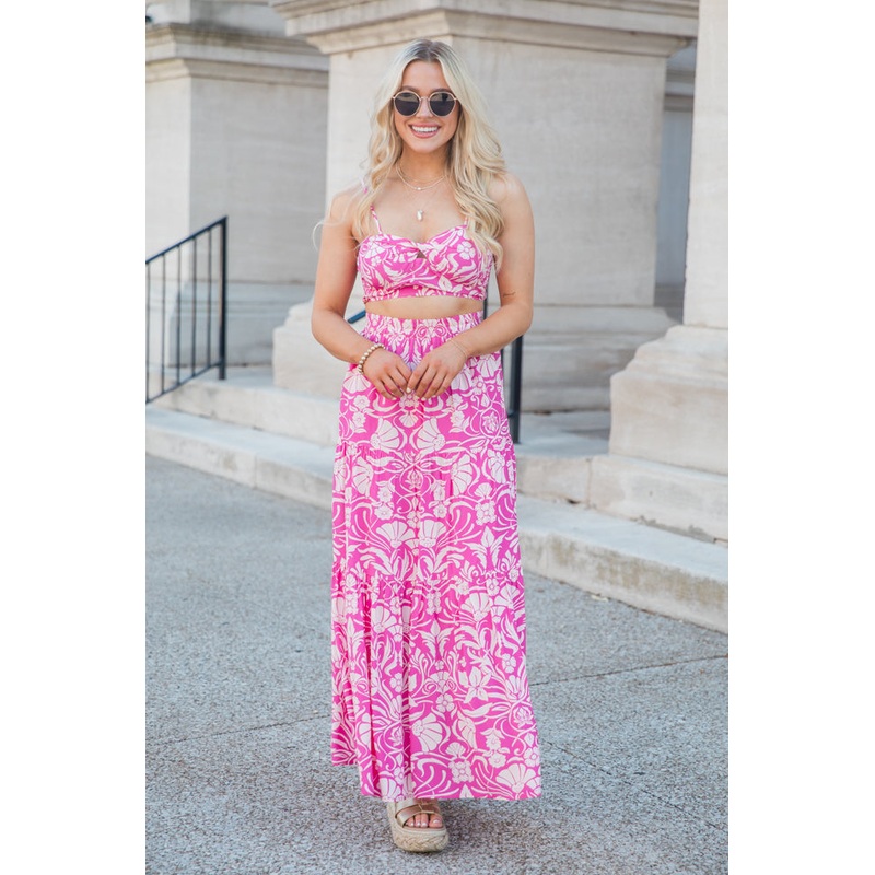 In This Moment Berry Woven Printed Crop Top FINAL SALE