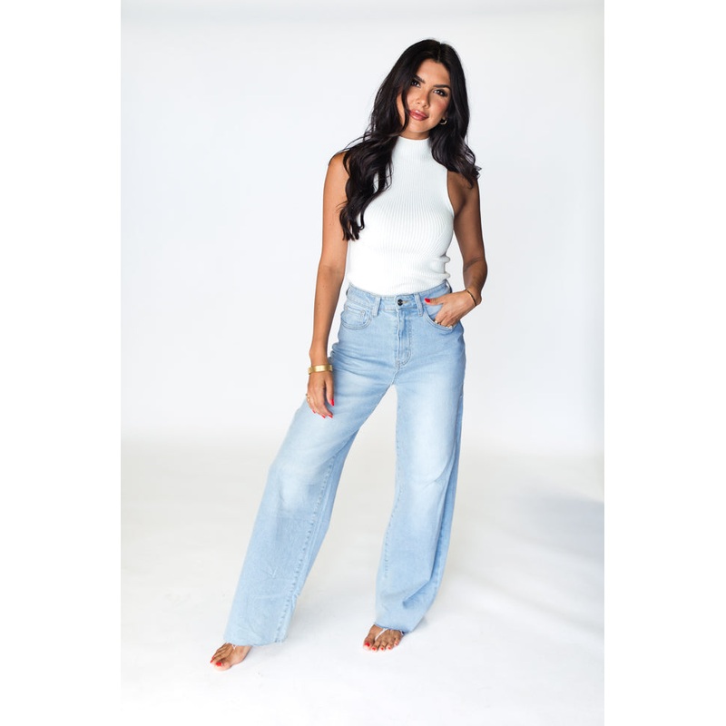 Kelsea Light Wash Wide Leg Jeans
